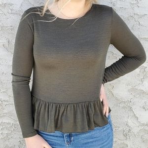 Gap Peplum Long Sleeve Blouse